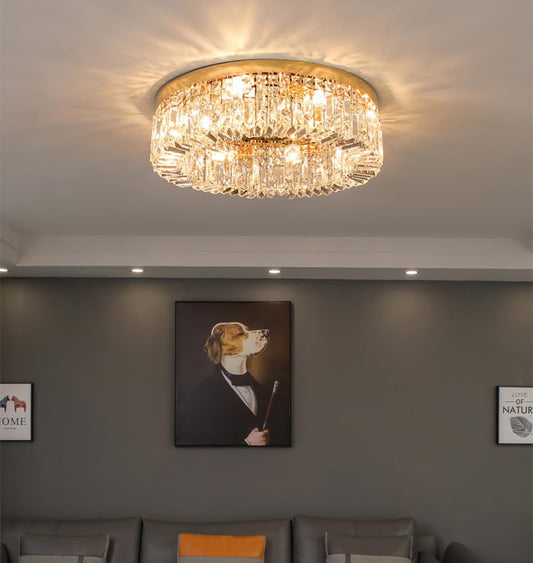 Lampos Crystal Ceiling Light – Luxury K9 Flush Mount Fixture