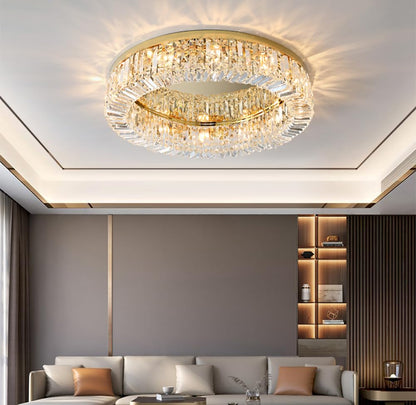 Lampos Crystal Ceiling Light – Luxury K9 Flush Mount Fixture