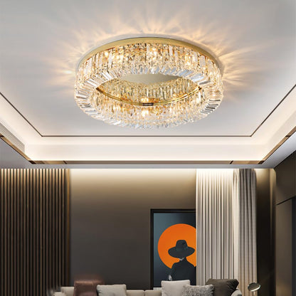 Lampos Crystal Ceiling Light – Luxury K9 Flush Mount Fixture